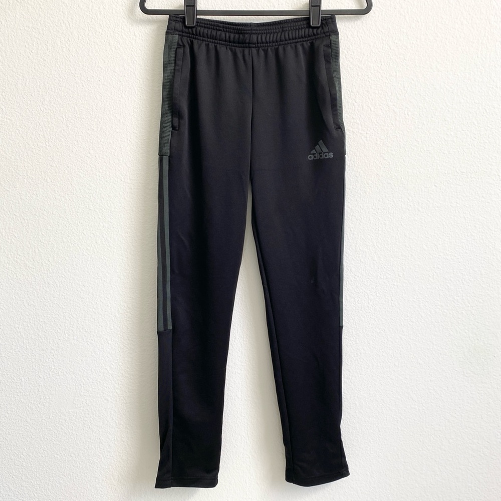 SOLD Adidas Kids' Black with Gray Stripes Tiro Training Track Pants